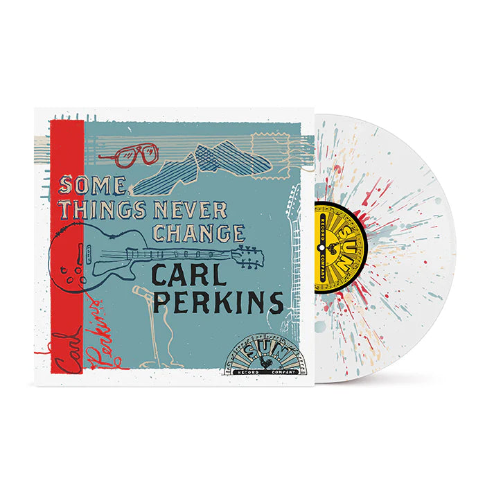 CARL PERKINS - SOME THINGS NEVER CHANGE - WHITE W/ RED & BLUE SPLATTER COLOR - VINYL LP