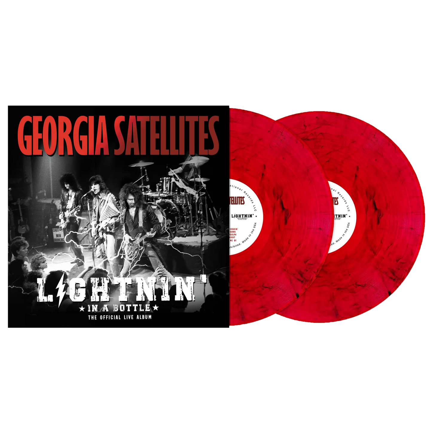 GEORGIA SATELLITES - LIGHTNIN' IN A BOTTLE: THE OFFICIAL LIVE ALBUM - RED BLACK SMOKE COLOR - 2-LP - VINYL LP