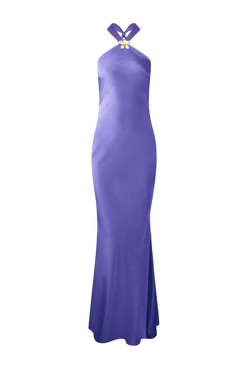 CHARA LOW CROSS BACK MAXI DRESS - PERIWINKLE