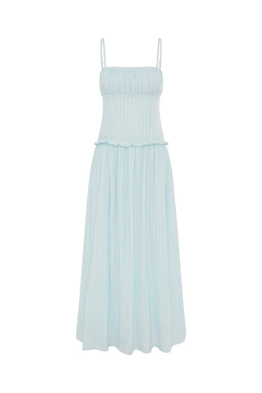 KEILY SQUARE NECK MAXI DRESS - BLUE