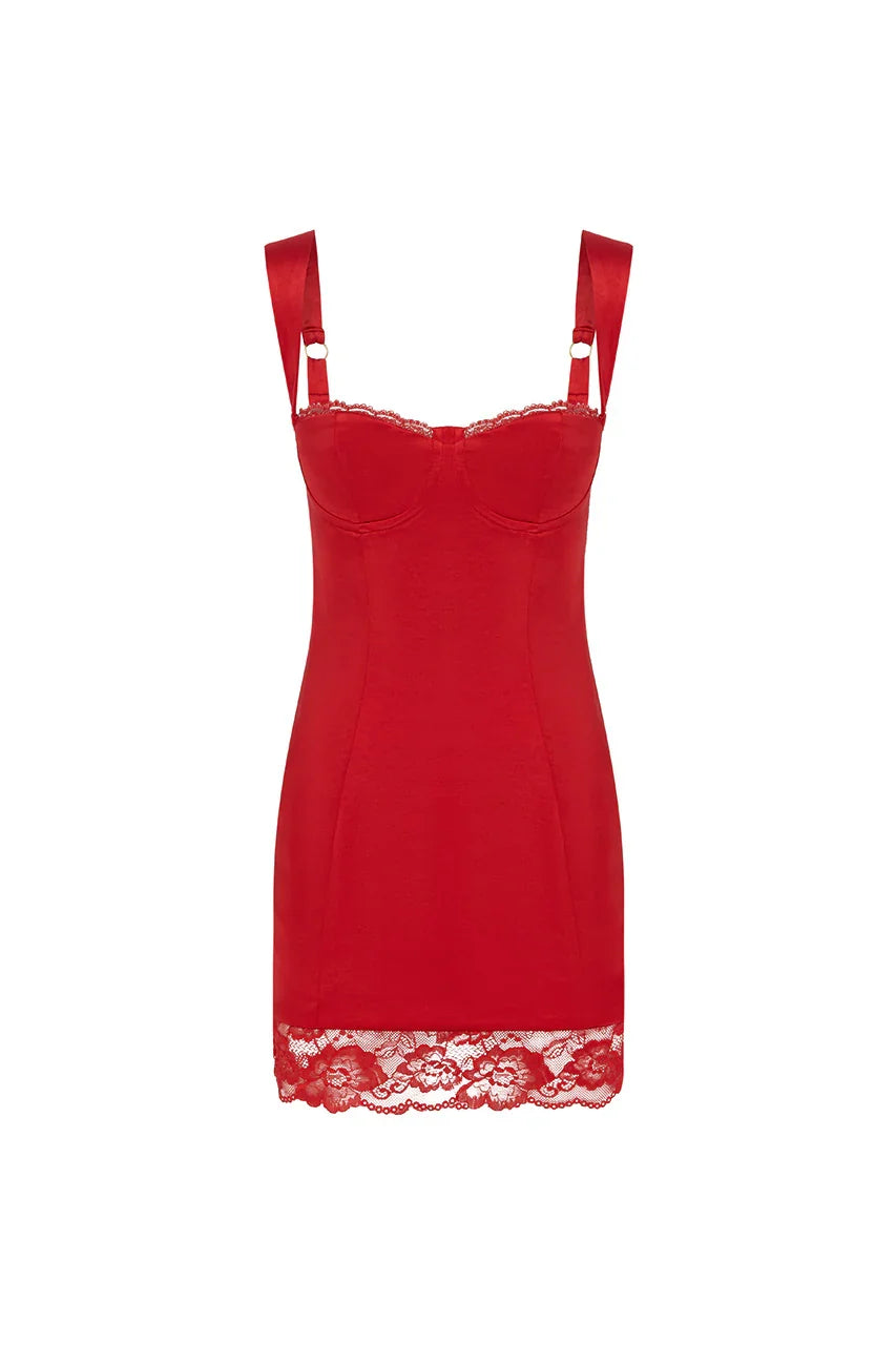 CLAUDELLE MINI DRESS - RED