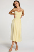 Modal Lace-Trim Midaxi Dress in Pastel Yellow