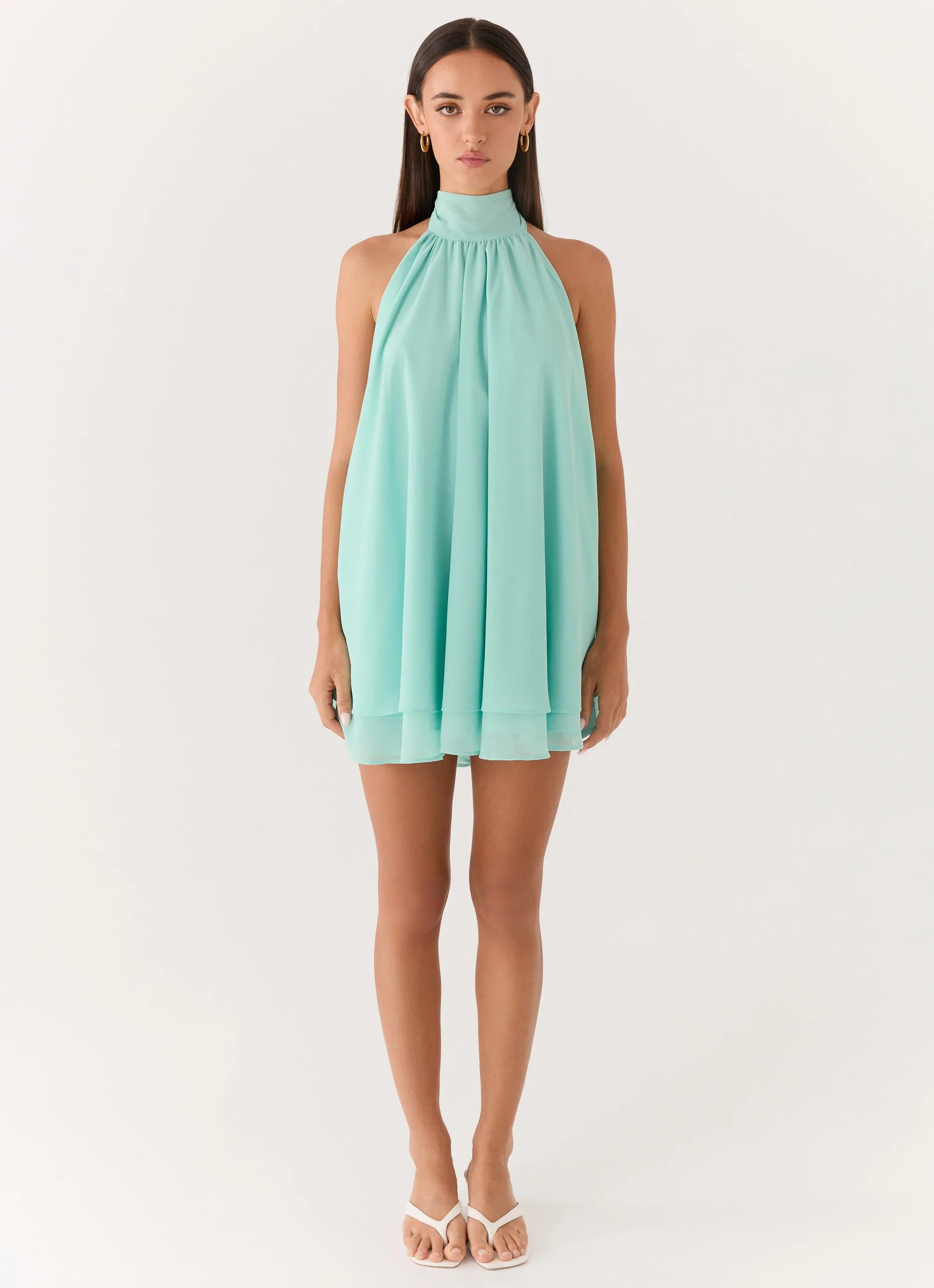 Lyrah Halter Mini Dress - Mint