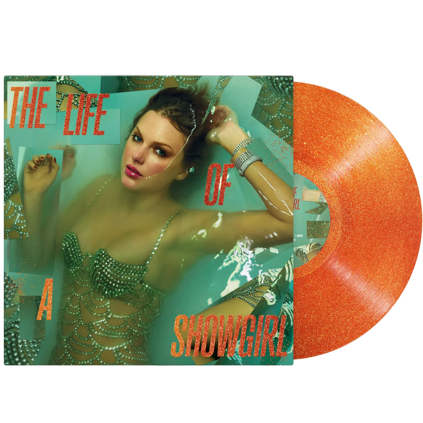 TAYLOR SWIFT - THE LIFE OF A SHOWGIRL - ORANGE GLITTER COLOR - VINYL LP