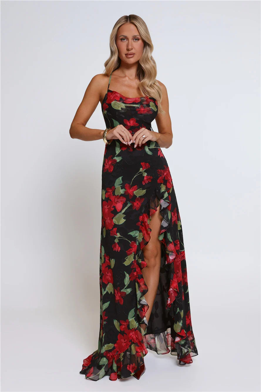 Riviera Sunset Maxi Dress Black