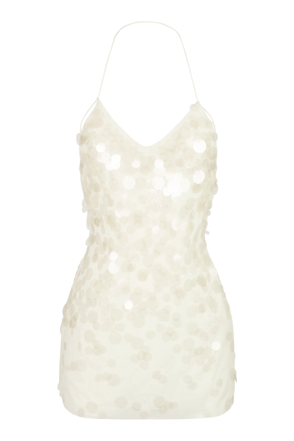 Embellished Mini Dress in Pearl
