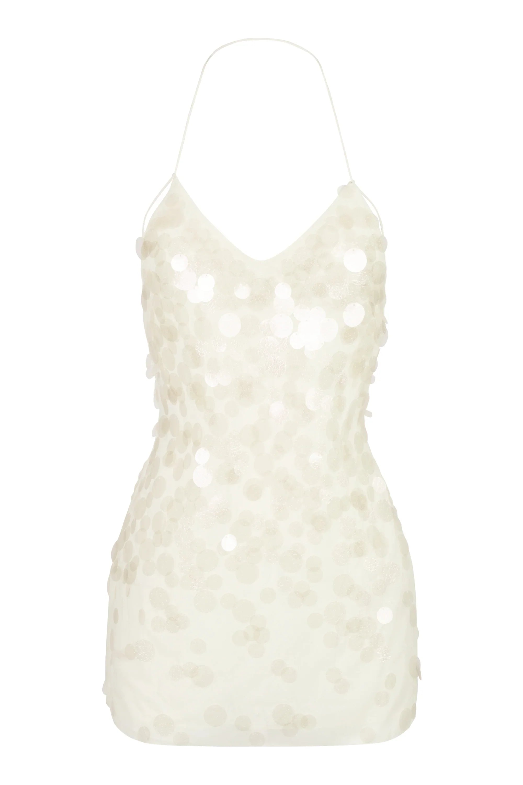 Embellished Mini Dress in Pearl