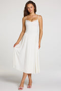 Modal Lace-Trim Midaxi Dress in White