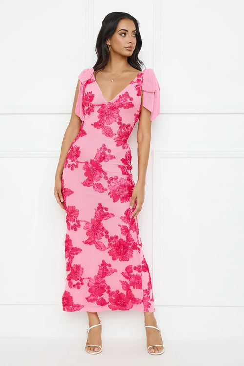Ambrosia Mesh Maxi Dress Pink