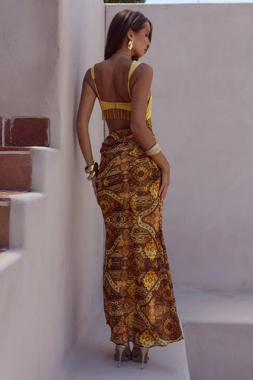 ALZONA CUTOUT MAXI DRESS - MAGNOLIA MANGO