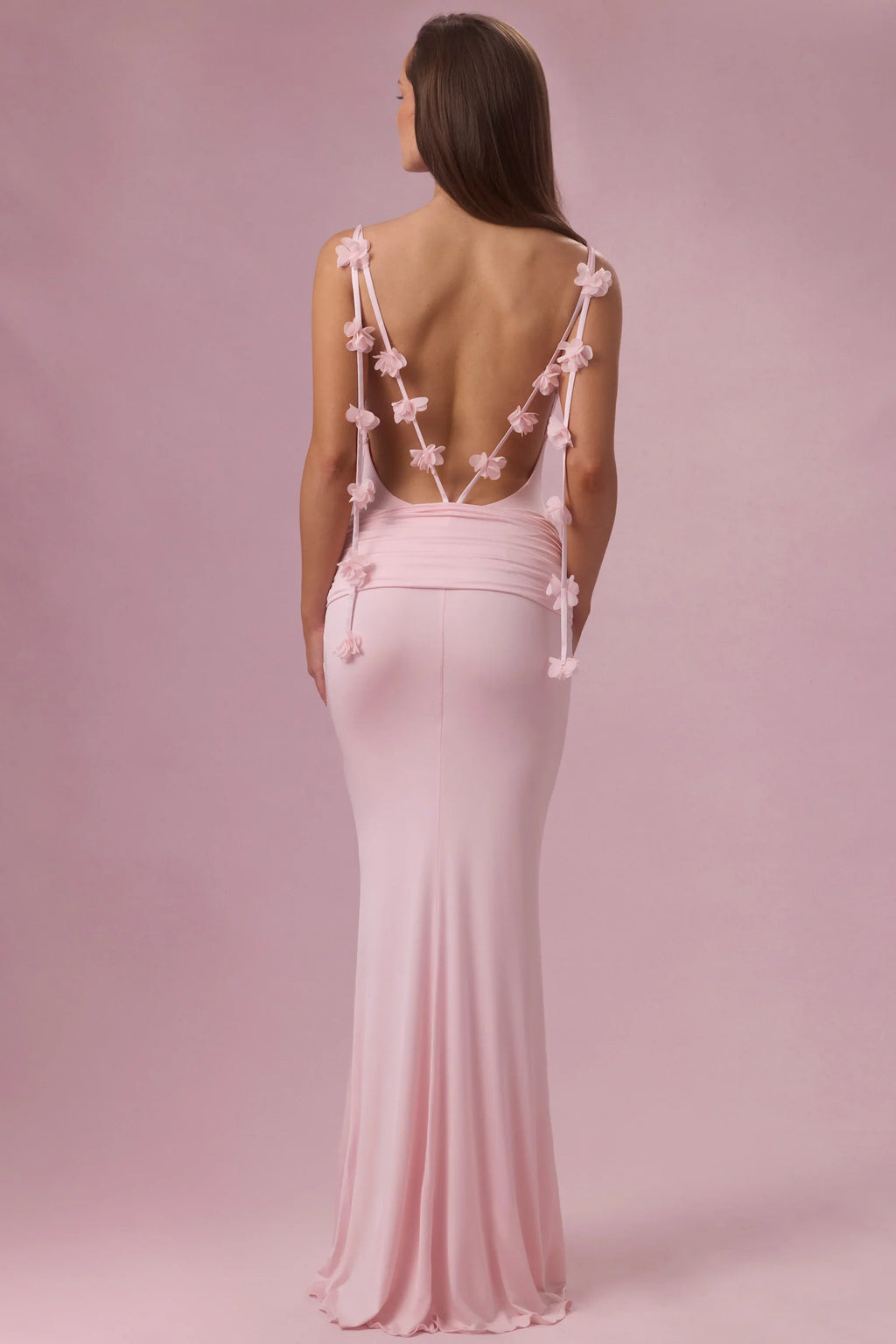 Jersey Draped Gown in Blush