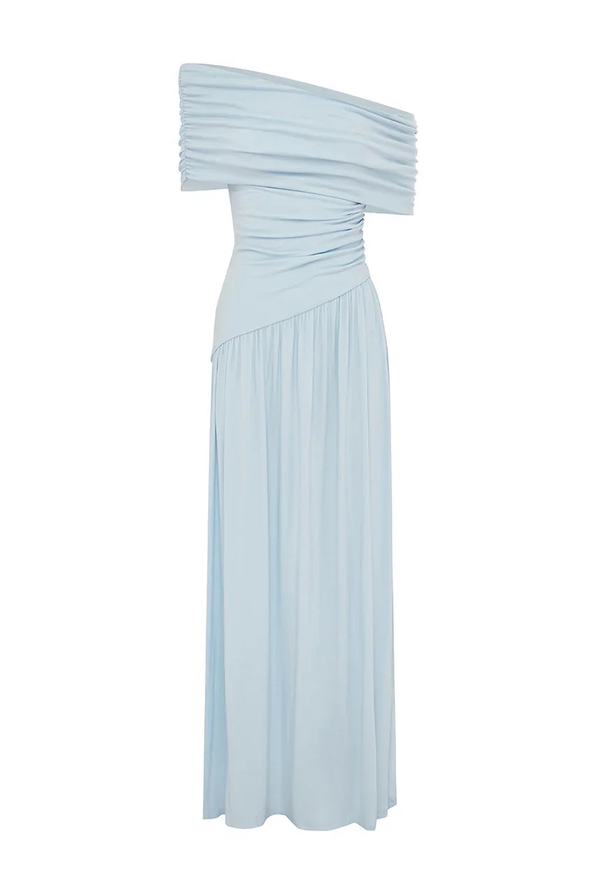 MALANI ONE SHOULDER MAXI DRESS - BLUE