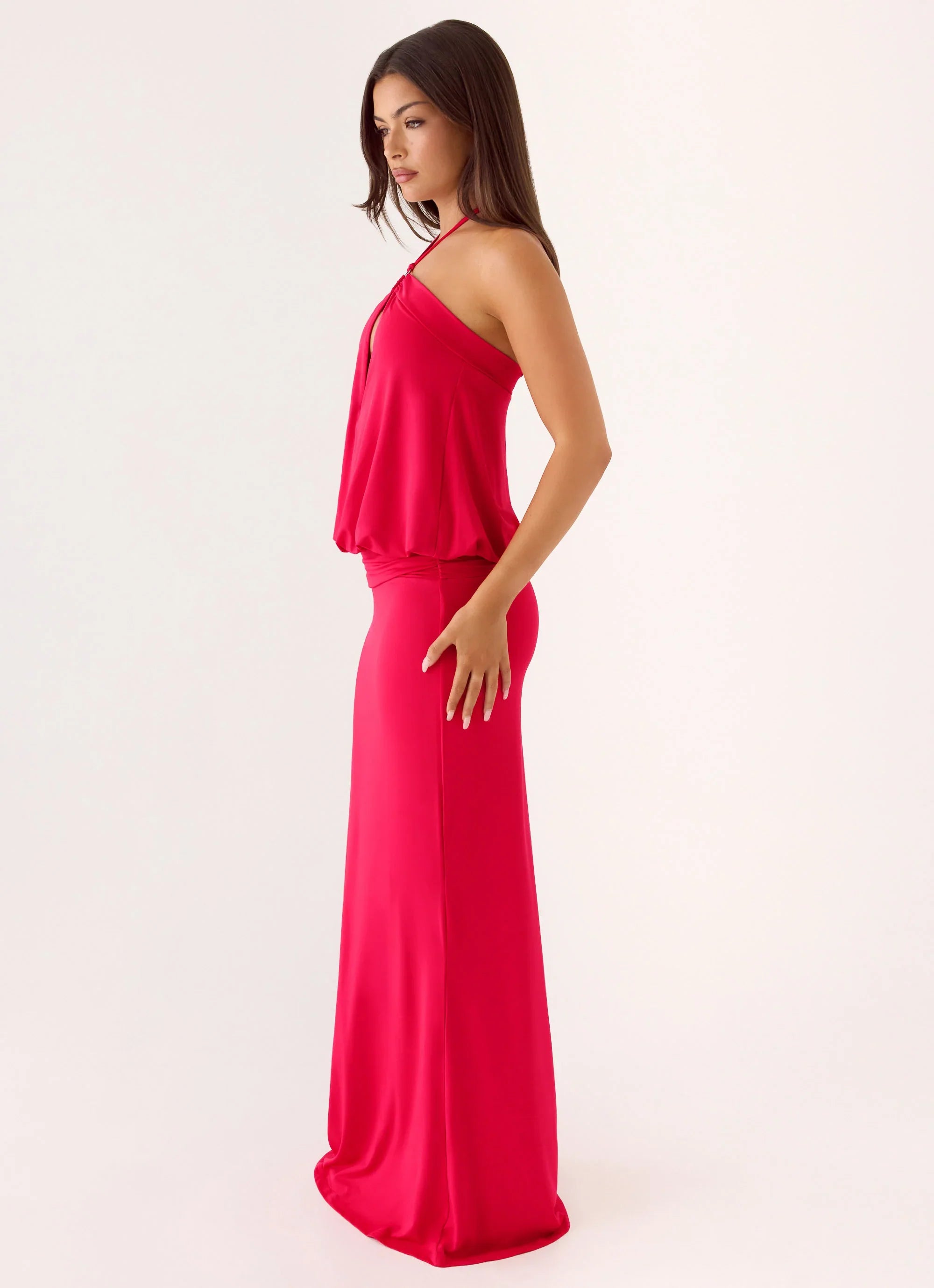 Telling You Maxi Dress - Red Magenta