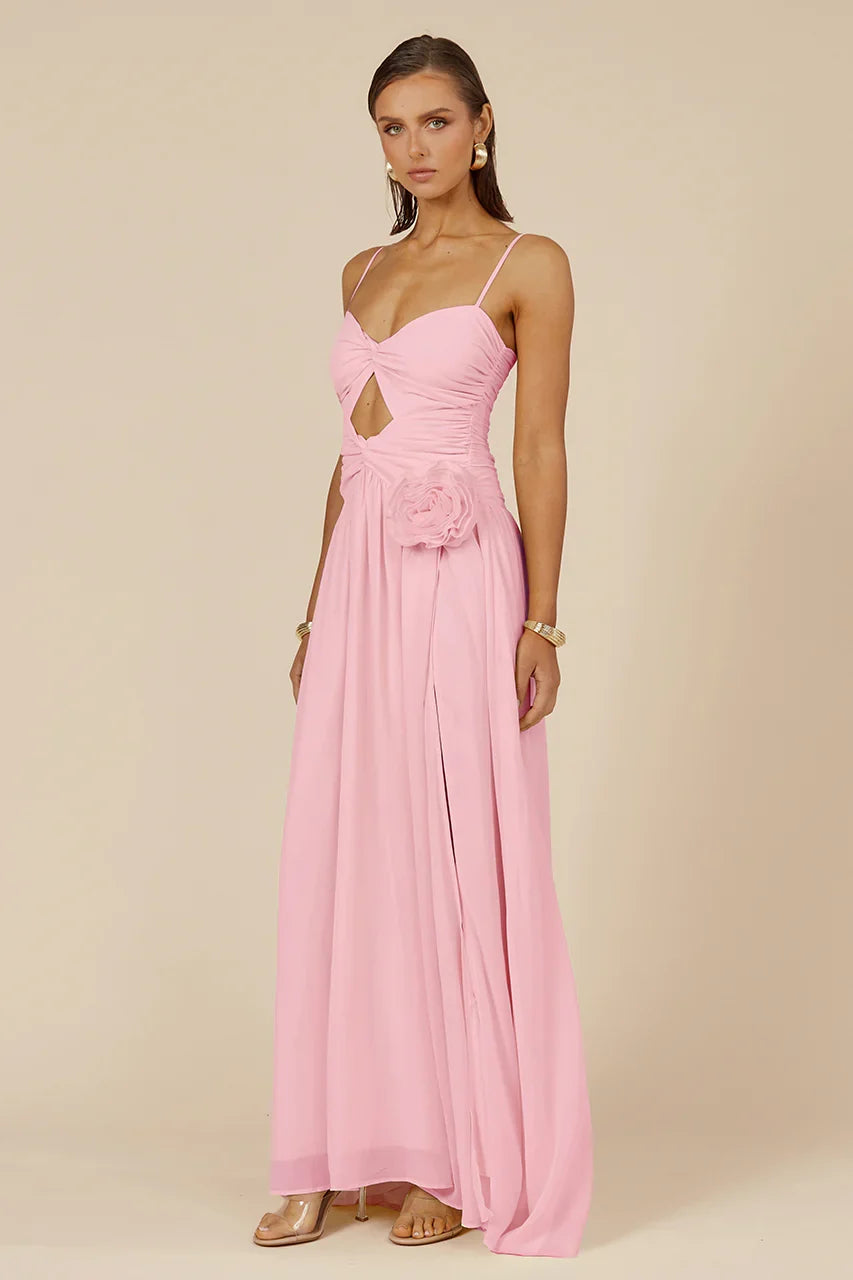 DANIKA SIDE SLIT MAXI DRESS - MUSK