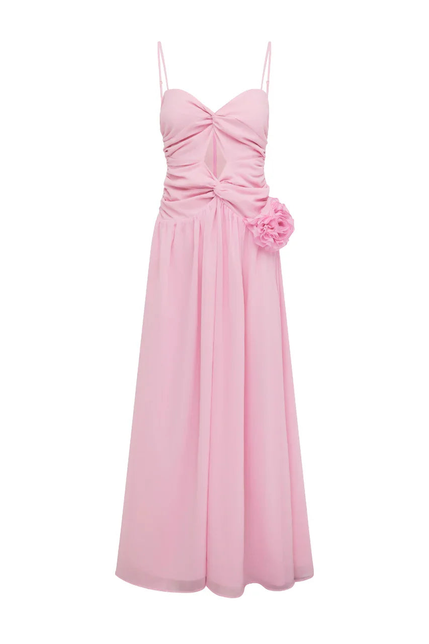 DANIKA SIDE SLIT MAXI DRESS - MUSK