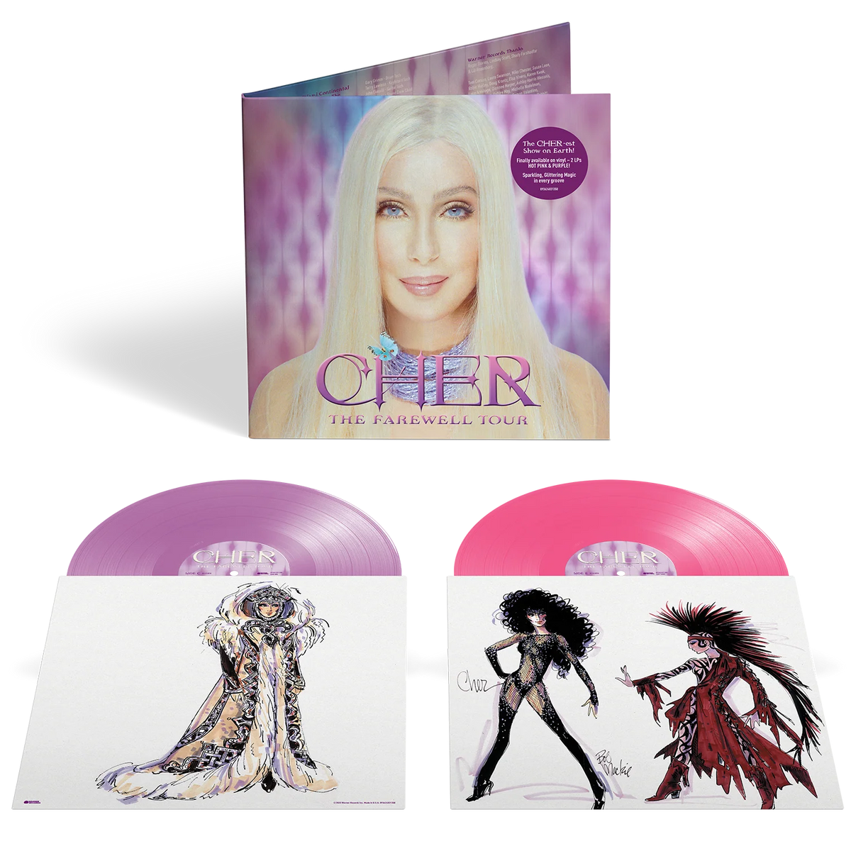 CHER - THE FAREWELL TOUR - HOT PINK & PURPLE COLOR - 2-LP - VINYL LP