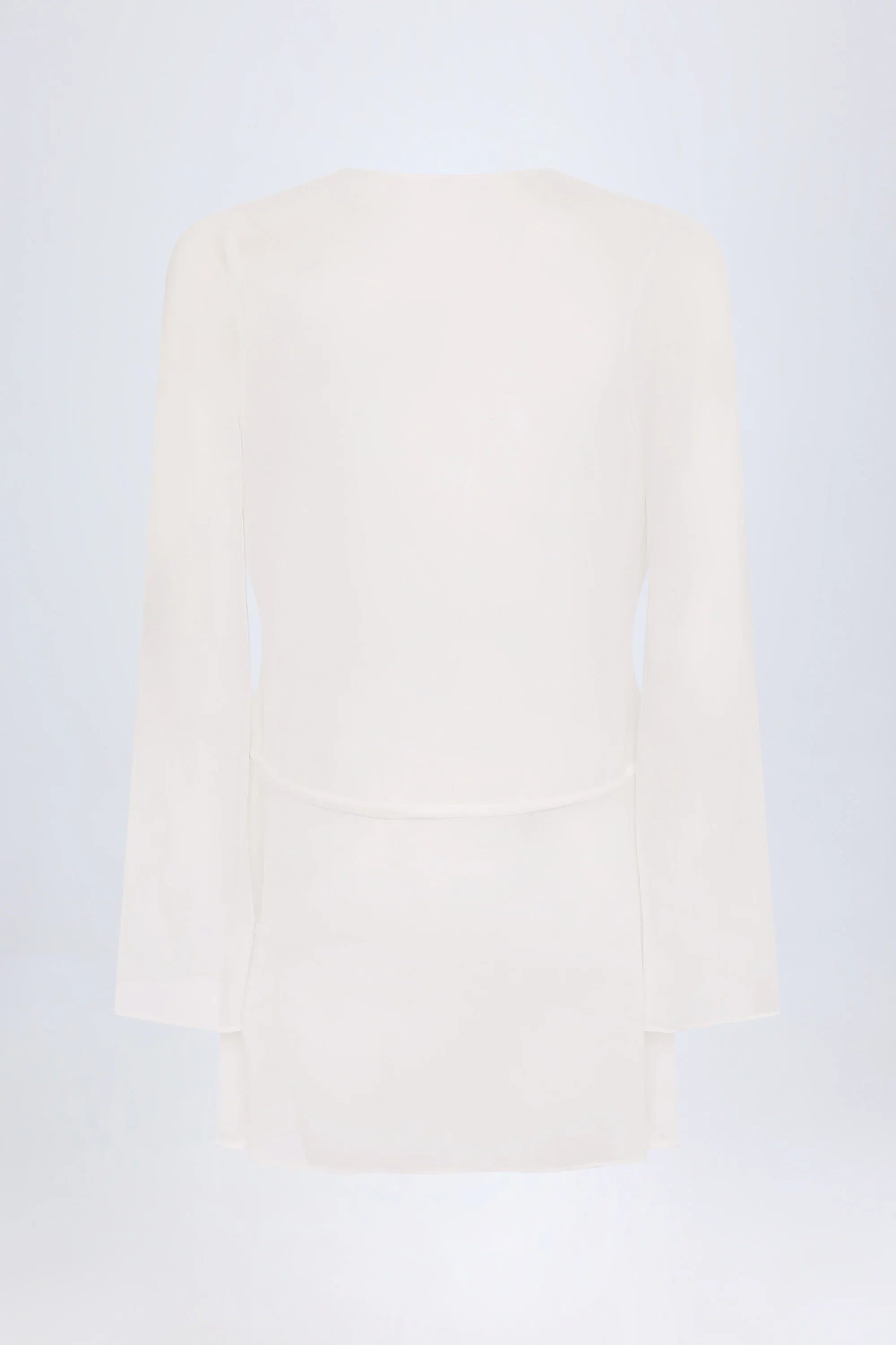 Cowl-Neck Mini Dress in White