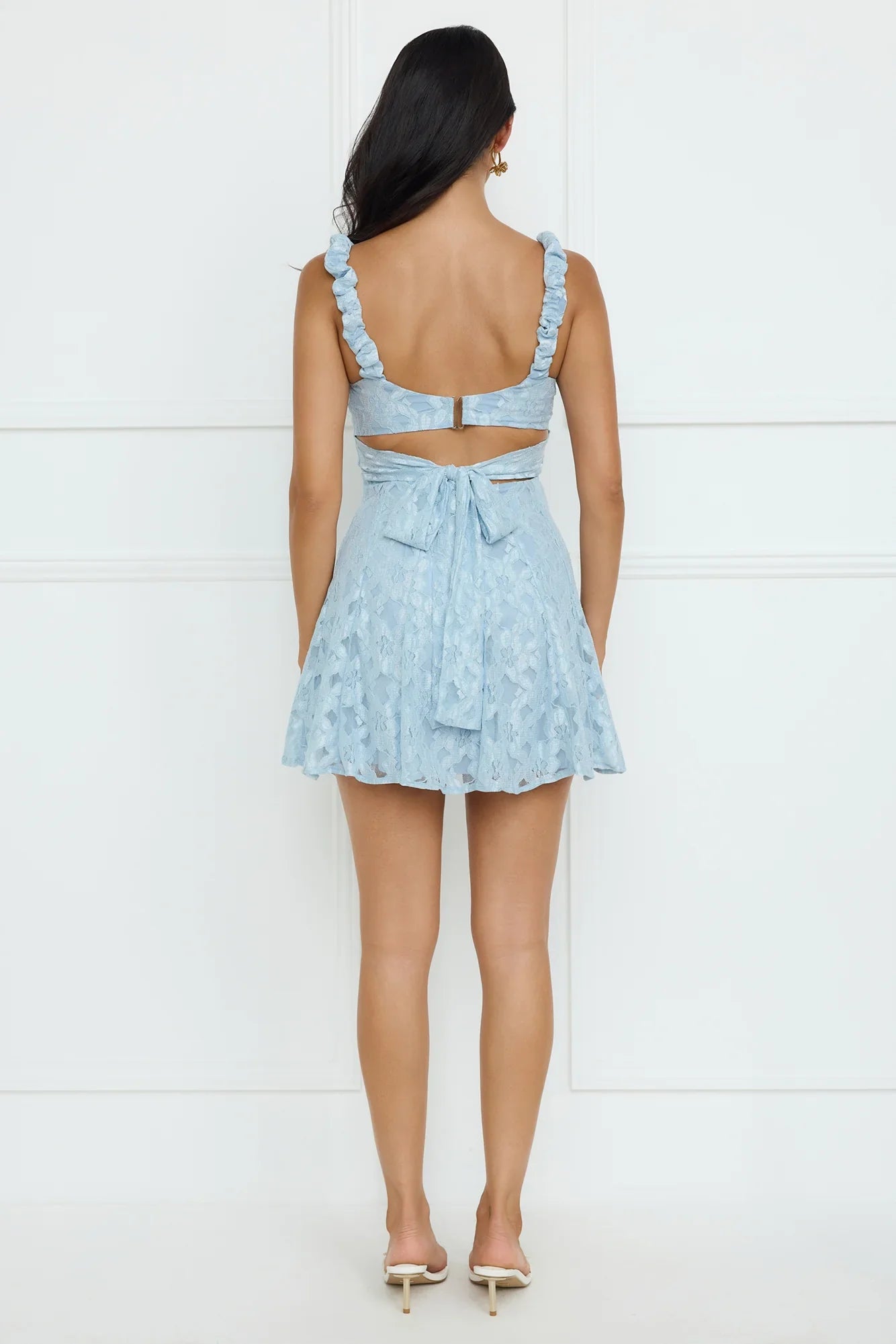 Refreshing Soul Lace Mini Dress Blue