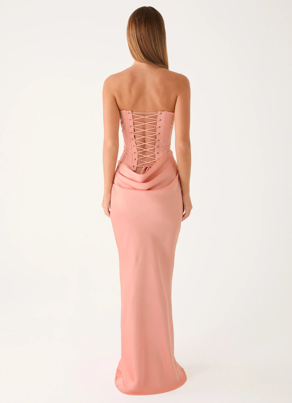 Adara Corset Maxi Dress - Peach