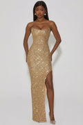 Embellished Corset Gown in Gold