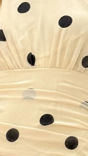 Cassandra Maxi Dress - Cream/Black Polka Dot