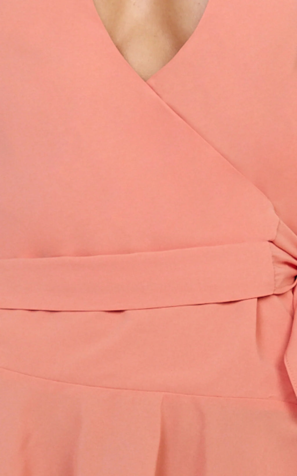Cove Mini Dress - Halter Neck Backless Sash Detail Dress in Coral