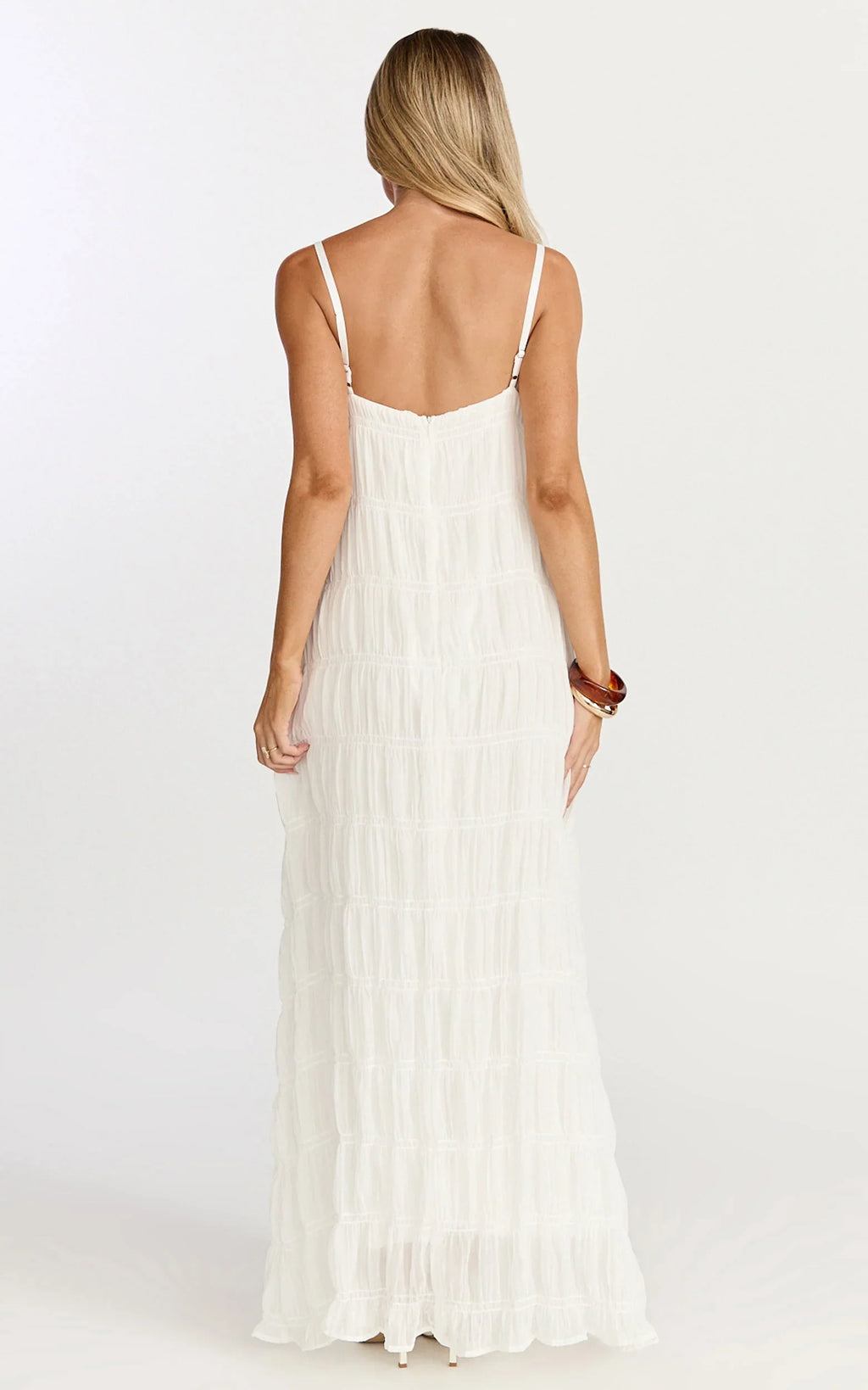 Cleo Maxi Dress - Textured Detail Dress in Cream