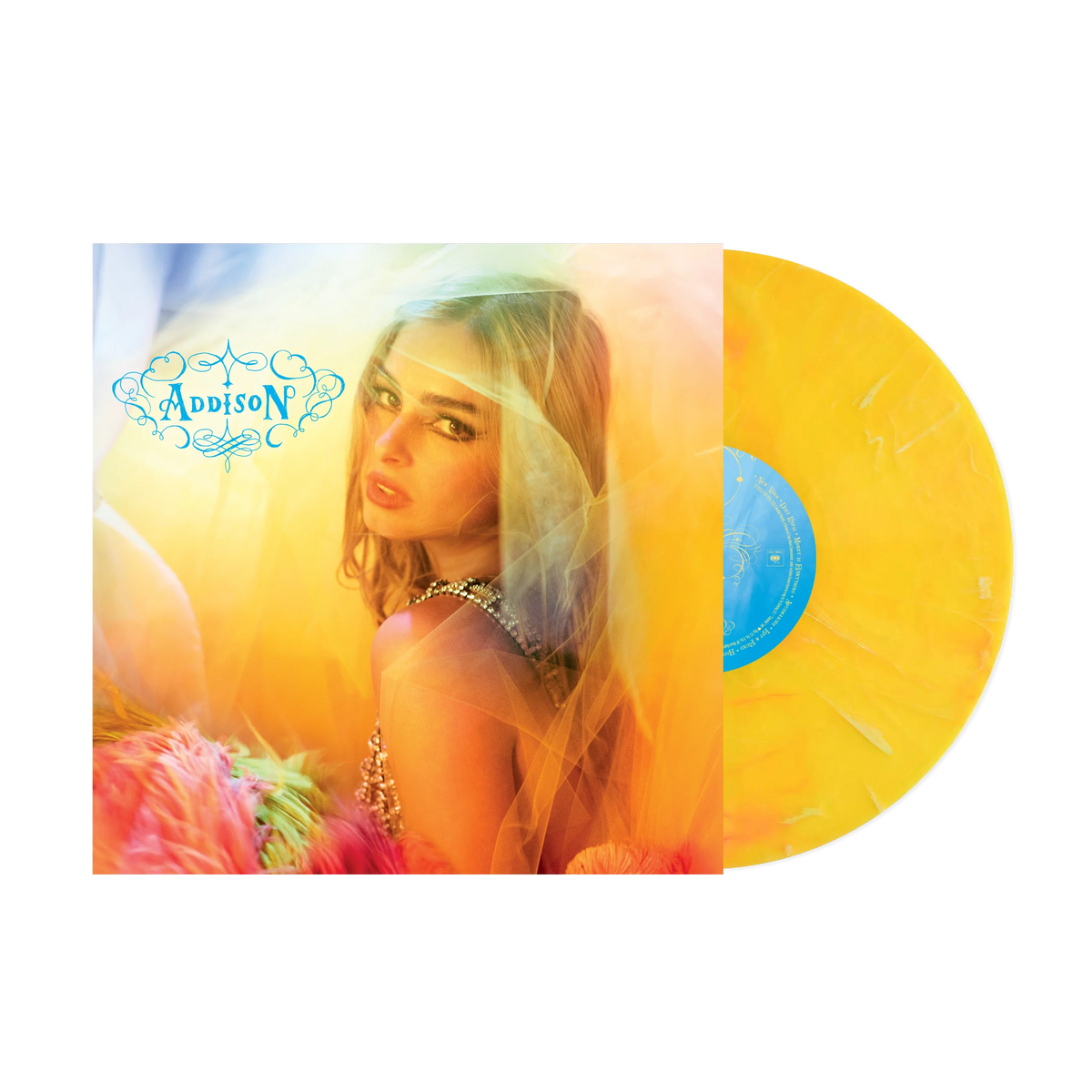 ADDISON RAE - ADDISON - YELLOW MARBLE COLOR - VINYL LP