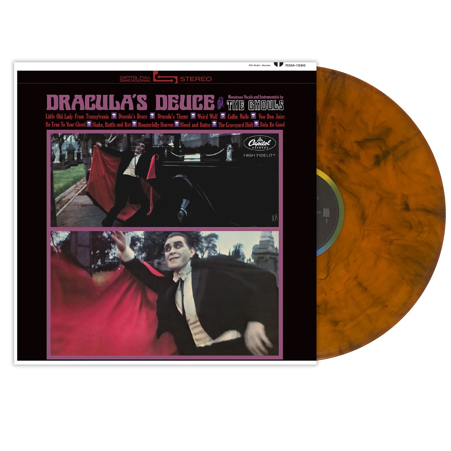 THE GHOULS - DRACULA'S DEUCE - ORANGE SMOKE COLOR - VINYL LP