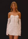 Already Know Lace Long Sleeve Mini Dress - White