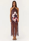 Niahvette Halter Midaxi Dress - Velvet Bloom