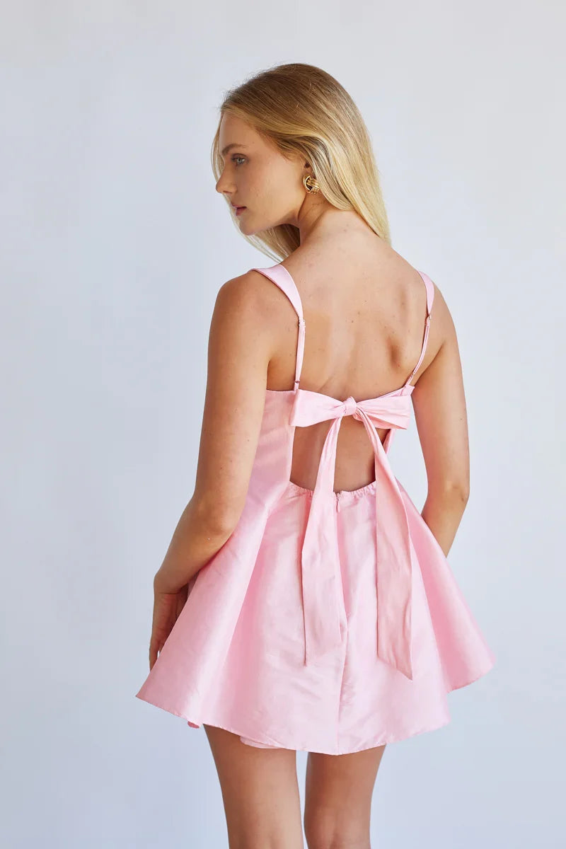 Daisy Square Neck Babydoll Mini Dress
