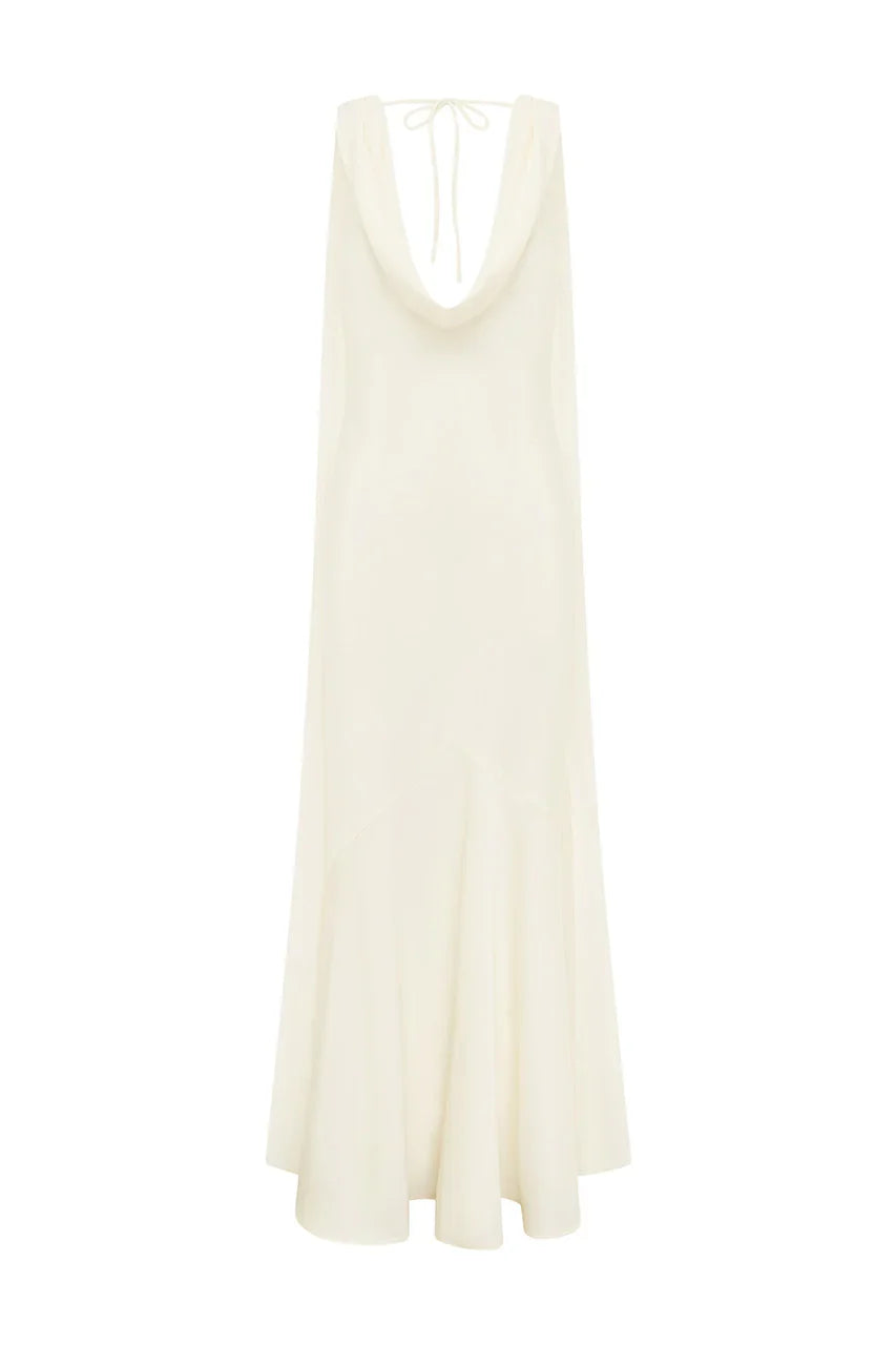 GABRIELLA COWL MAXI DRESS - IVORY
