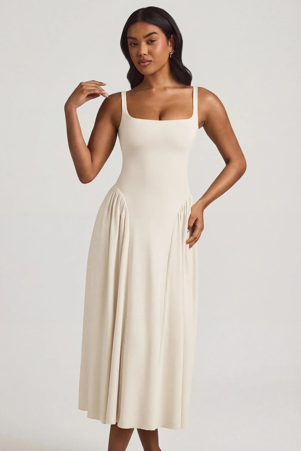 Modal A-Line Midaxi Dress in Ivory