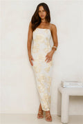 Amber Zest Mesh Maxi Dress Yellow