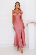 Graceful Essence Satin Maxi Dress Plum