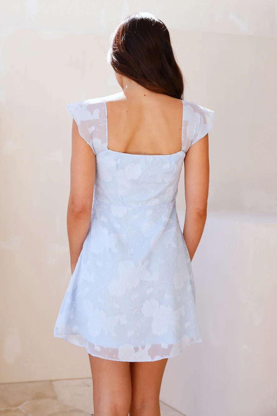 Velvet Skies Mini Dress Blue