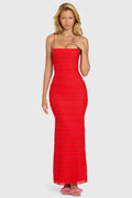 Lace Maxi Dress in Cherry