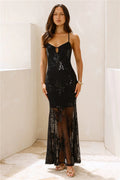 Emerald Serendipity Sequin Maxi Dress Black