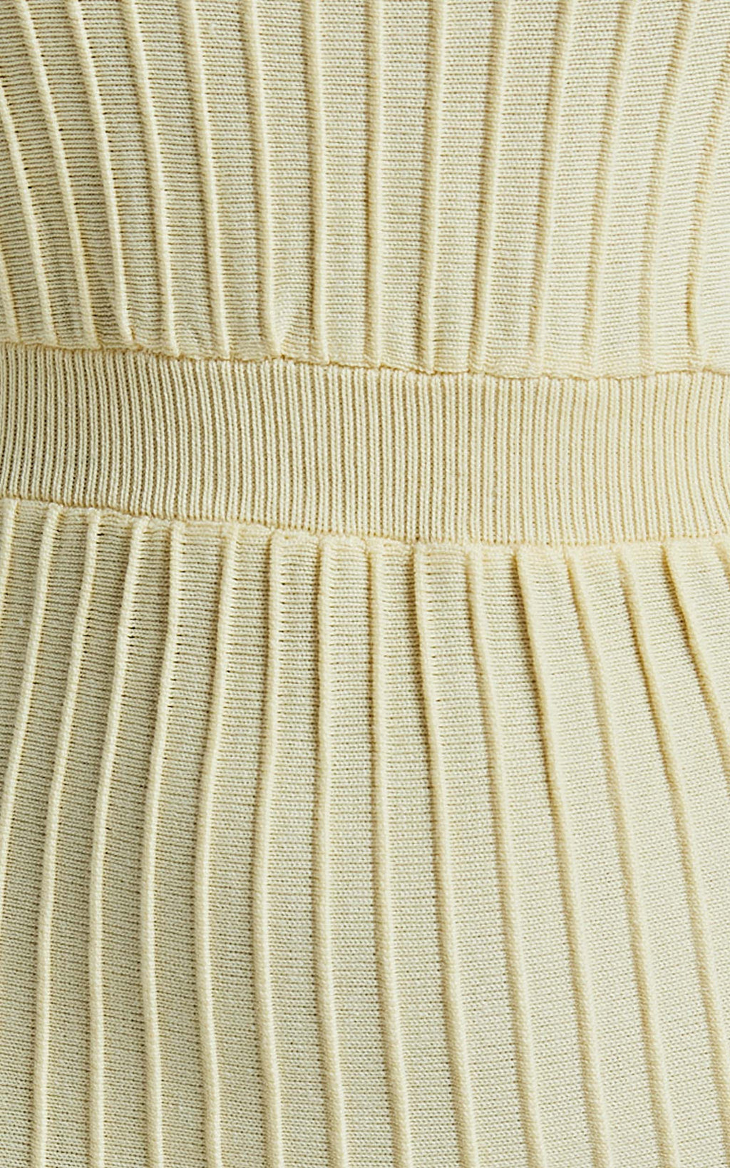 Donissa Midi Dress - Panelled Knit Dress in Butter Yellow