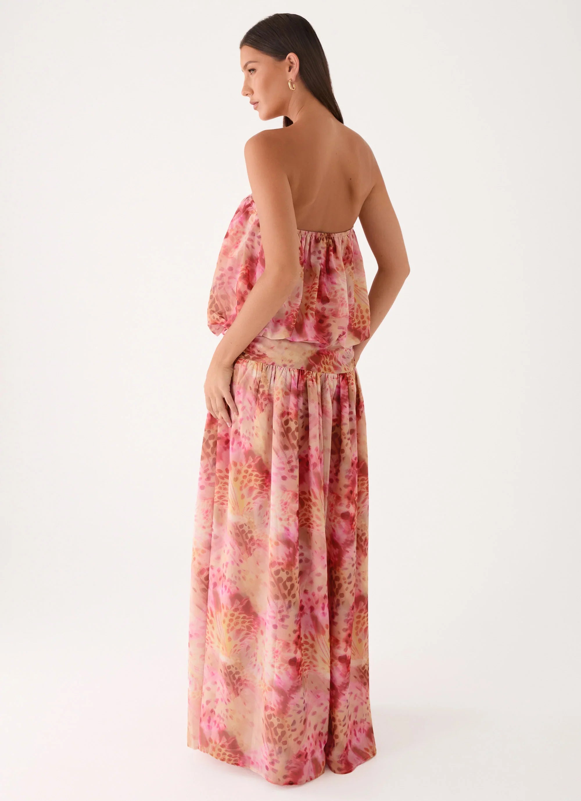 Lioras Strapless Maxi Dress - Botanic Cheetah